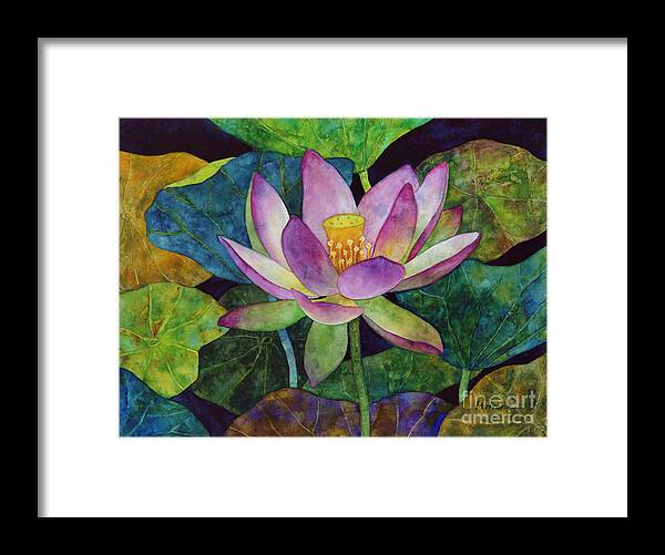 Watercolor Framed Print featuring the painting Lotus Bloom by Hailey E Herrera
