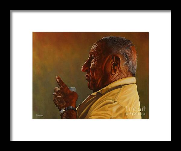 Portrait Framed Print featuring the painting Louie by Ken Kvamme
