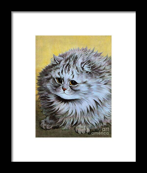 Louis Wain Cat Print Mounted Art 1983 Vintage Original Print Ready to Frame  Afternoon Tea at Home