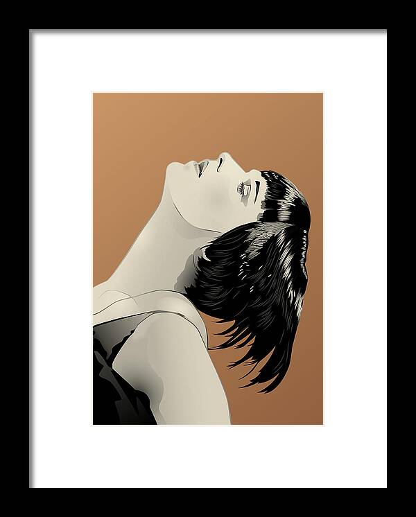 Louise Brooks Official Framed Print featuring the digital art Louise Brooks in Berlin - Aureate Radiance by Louise Brooks