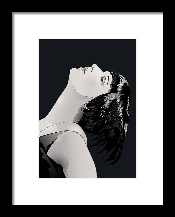 Louise Brooks Official Framed Print featuring the digital art Louise Brooks in Berlin - Midnight Indigo by Louise Brooks