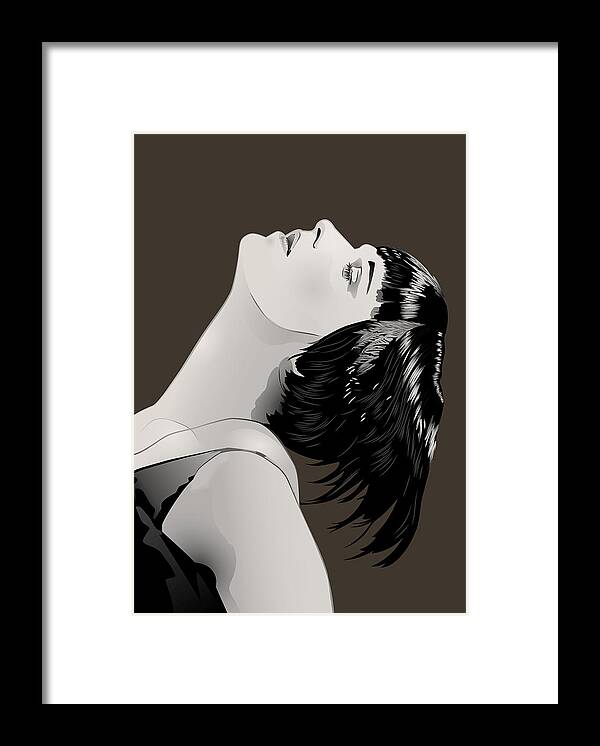 Louise Brooks Official Framed Print featuring the digital art Louise Brooks in Berlin - Umber Taupe by Louise Brooks