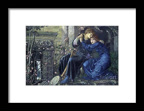 Pre-raphaelite Framed Print featuring the painting Love among the Ruins 1870 by Edward Coley Burne Jones