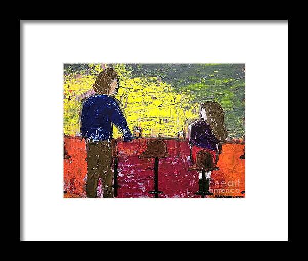  Framed Print featuring the painting Love at First Sight by Mark SanSouci