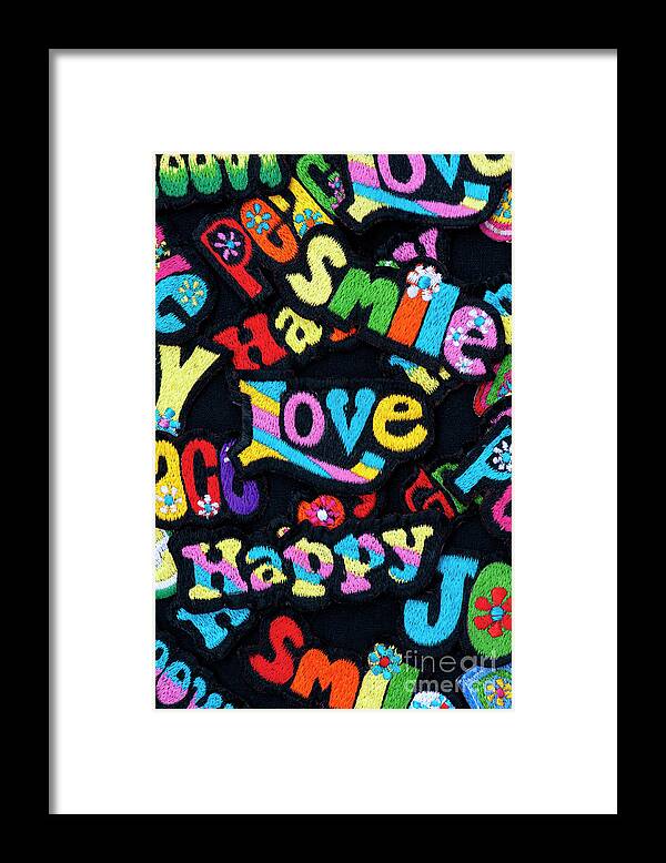 Embroidery Framed Print featuring the photograph Love Happy Smile by Tim Gainey