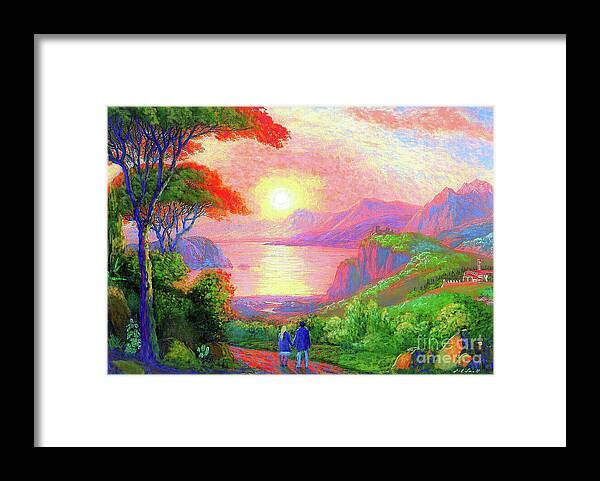 Tree Framed Print featuring the painting Love is Sharing the Journey by Jane Small