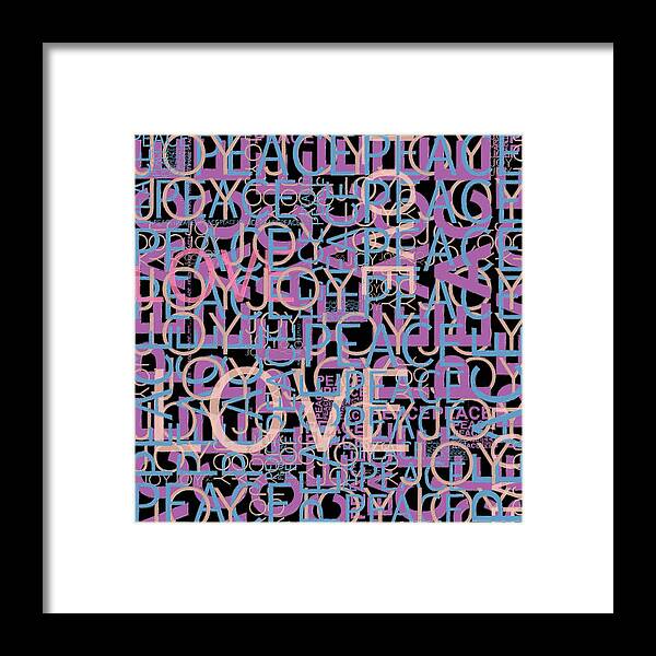 Heart Framed Print featuring the painting Love Joy Peace Flower Hippie Lover Beautiful Cute Funny Gift by Tony Rubino