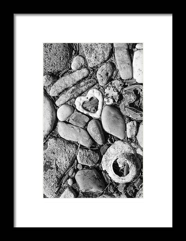 Heart Shapes Framed Print featuring the photograph Love On The Rocks by Jim Signorelli