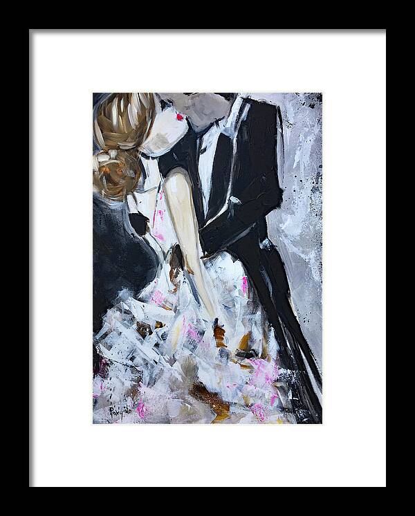 Just Married Framed Print featuring the painting Love by Roxy Rich