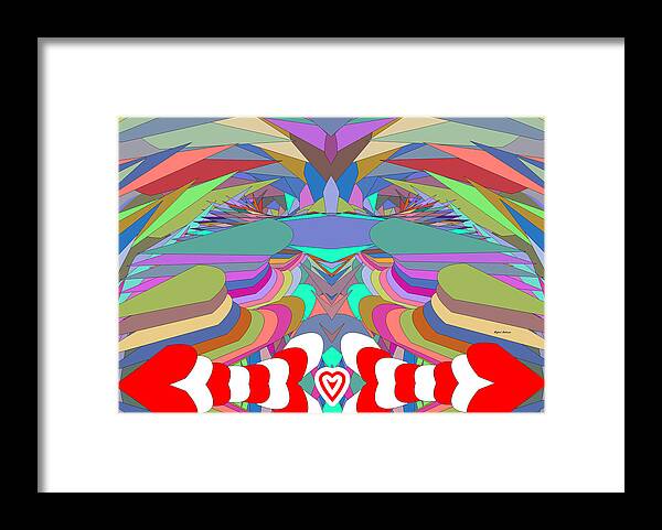 Abstract Framed Print featuring the painting Love Trail by Rafael Salazar