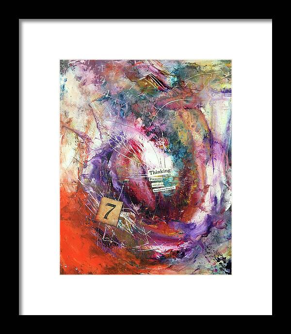 Abstract Art Framed Print featuring the painting Love's Innermost by Rodney Frederickson