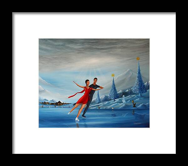 Christmas Framed Print featuring the painting Loving Ice by Torrence Ramsundar