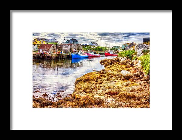 Peggy's Cove Framed Print featuring the photograph Low Tide at Peggy's Cove 3 by Tatiana Travelways