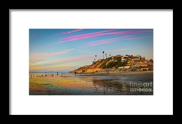 Beach Framed Print featuring the photograph Low Tide Colors at Moonlight Beach by David Levin