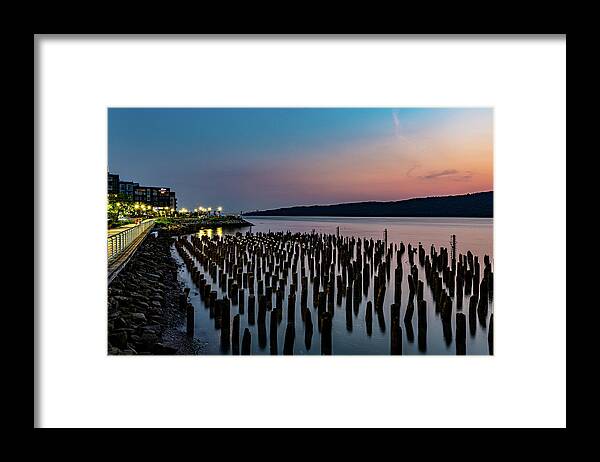 George Washington Bridge Framed Print featuring the photograph Low Tide on the Hudson by Kevin Suttlehan