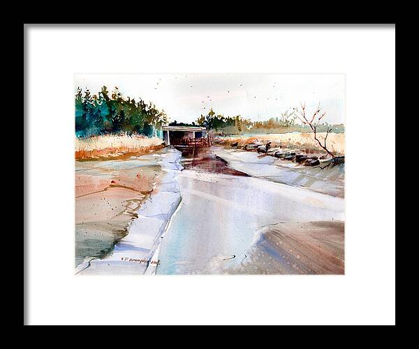 Mudflats Framed Print featuring the painting Low Tide by P Anthony Visco