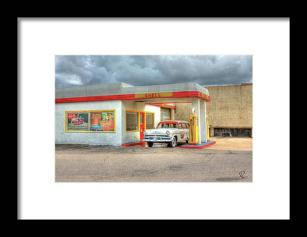Fine Art Framed Print featuring the photograph Lowell Shell Station by Robert Harris