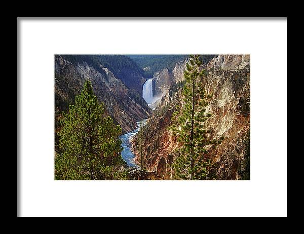 Yellowstone River Framed Print featuring the photograph Lower Falls - Grand Canyon of the Yellowstone by Suzanne Stout