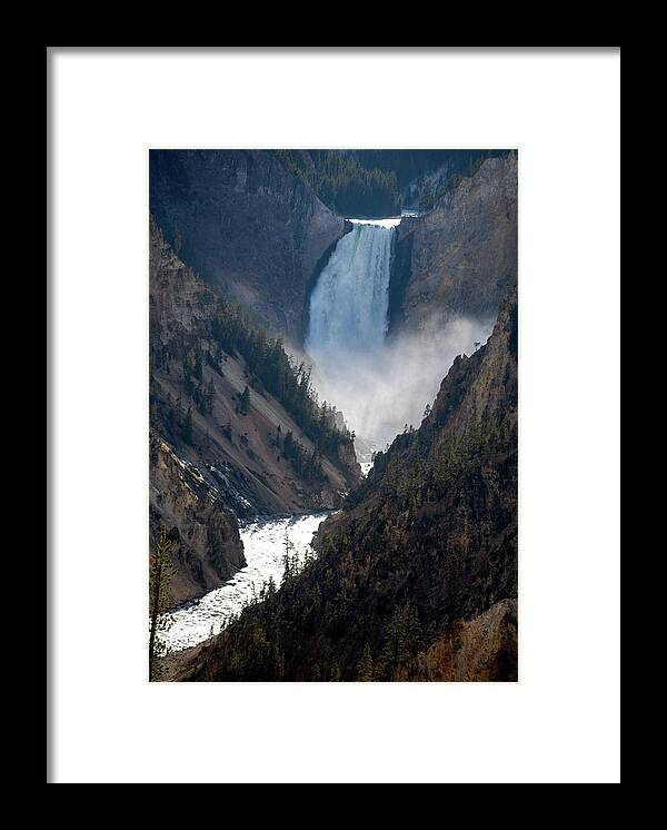 Lower Falls Framed Print featuring the photograph Lower Falls, Yellowstone National Park, Wyoming by Earth And Spirit
