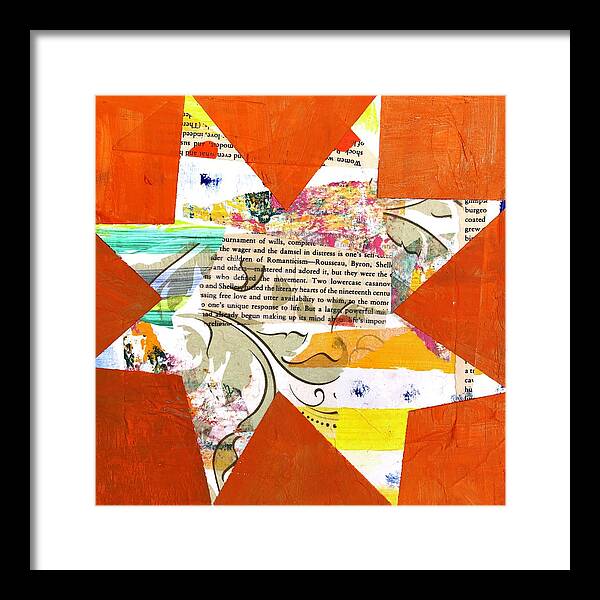 Orange Framed Print featuring the painting Lowercase Damsel In Distress by Cyndie Katz