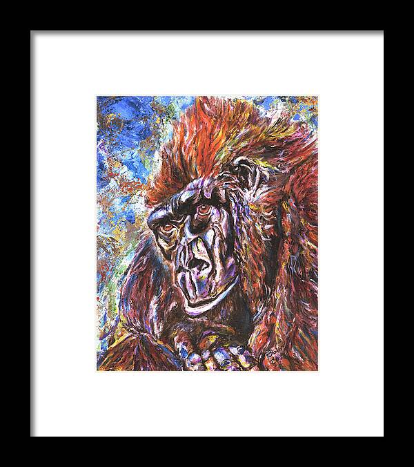 African Lowlands Gorilla Framed Print featuring the painting Lowlands Gorilla by John Bohn