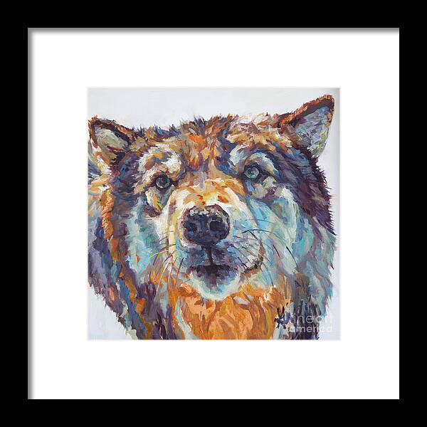 Wolf Framed Print featuring the painting Lucian by Patricia A Griffin
