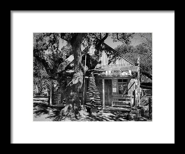 Luckenbach Framed Print featuring the photograph Luckenbach Texas Post Office by Mary Lee Dereske