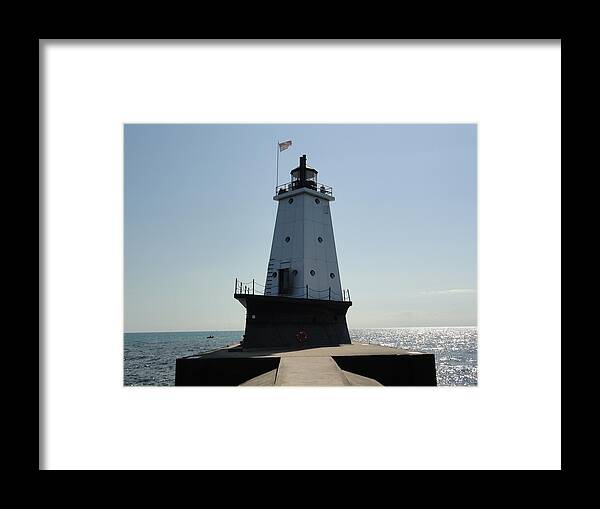 Photography Framed Print featuring the photograph Ludington Lighthouse 1 by Lisa White
