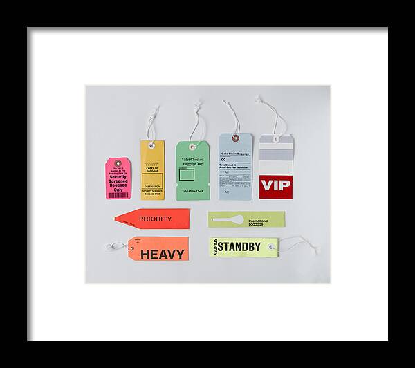 Security Framed Print featuring the photograph Luggage Tags by AdShooter