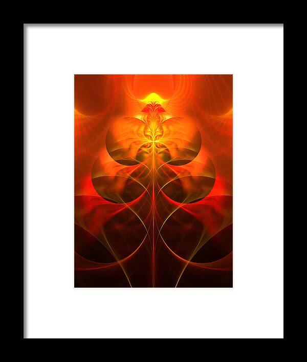 Fractal Framed Print featuring the digital art Fire Element #5 by Mary Ann Benoit