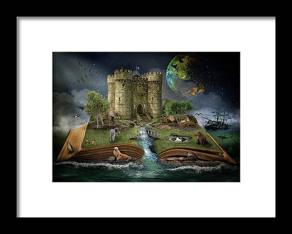 Iceland Framed Print featuring the digital art Lunar Island by Maggy Pease