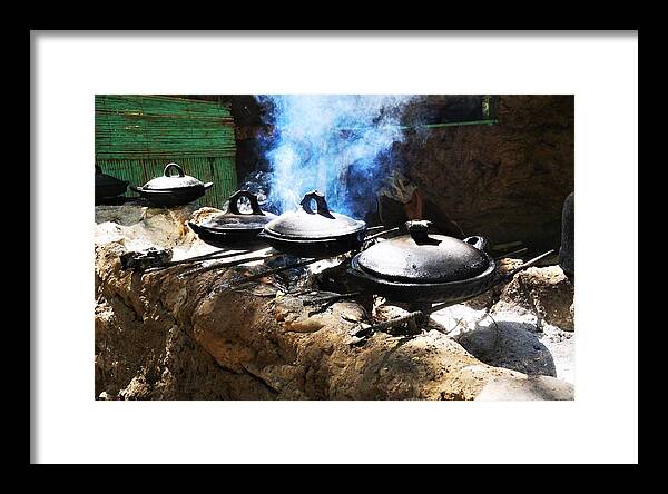 Outdoor Cooking Framed Print featuring the photograph Lunch in the making by Jarek Filipowicz