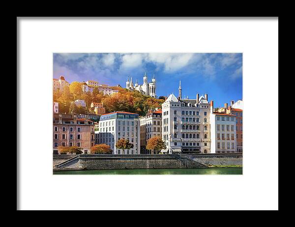 Lyon Framed Print featuring the photograph Lyon France Banks of The Saone River by Carol Japp