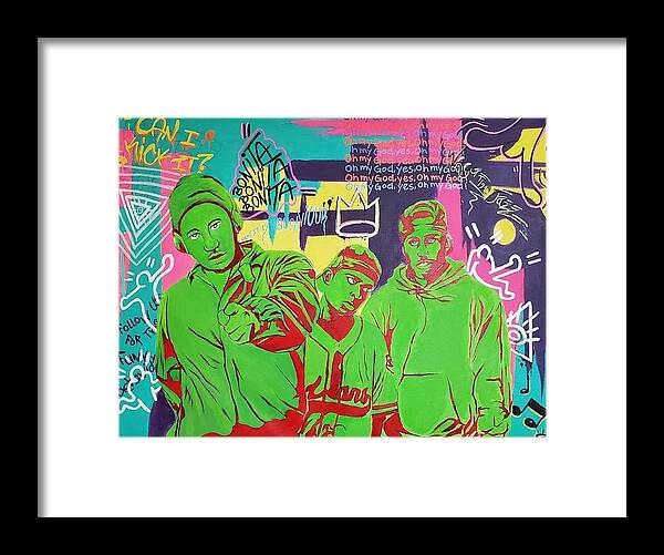Hiphop Framed Print featuring the painting Lyrics to Go by Ladre Daniels