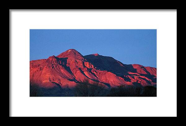 Socorro Framed Print featuring the photograph M Mountain, Socorro, NM by Steven Ralser