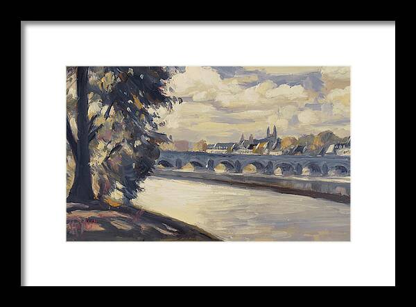 Maastricht Framed Print featuring the painting Maastricht seen from Wyck by Nop Briex