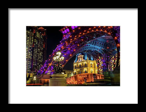 Hotel Framed Print featuring the photograph Macau at Night by Arj Munoz