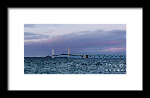 Mighty Mac Framed Print featuring the photograph Mackinac Bridge Panoramic by Rich S
