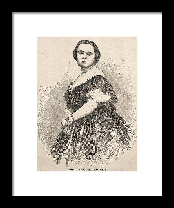 Winslow Homer Framed Print featuring the drawing Madame Laborde, the Prima Donna by Winslow Homer