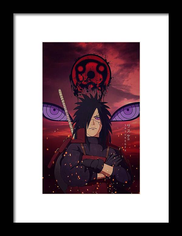  Framed Print featuring the drawing Madara Uciha by Eugen Somai