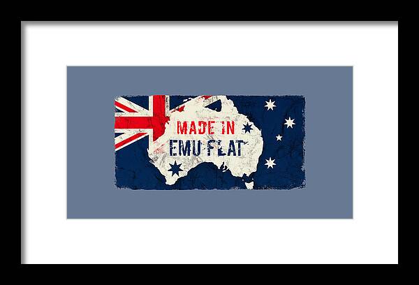 Emu Flat Framed Print featuring the digital art Made in Emu Flat, Australia by TintoDesigns