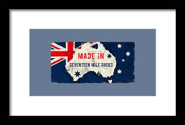 Seventeen Mile Rocks Framed Print featuring the digital art Made in Seventeen Mile Rocks, Australia #seventeenmilerocks by TintoDesigns