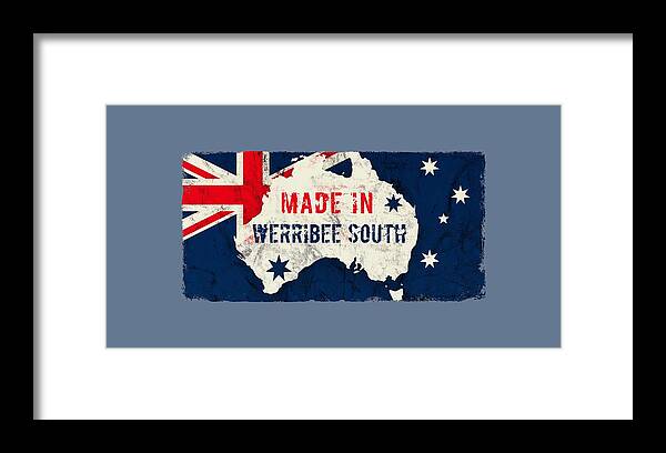 Werribee South Framed Print featuring the digital art Made in Werribee South, Australia #werribeesouth #australia by TintoDesigns