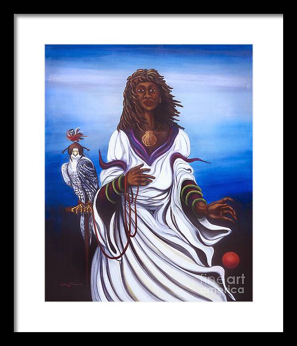 Figurative Afro-american Women Framed Print featuring the painting Madonna of Darfur by Larry Richardson