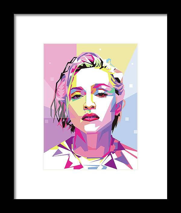 Madonna Framed Print featuring the photograph Madonna Wpap Pop Art by Ahmad Nusyirwan