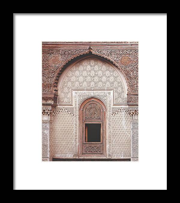 Morocco Framed Print featuring the photograph Madrasa Window by Lupen Grainne