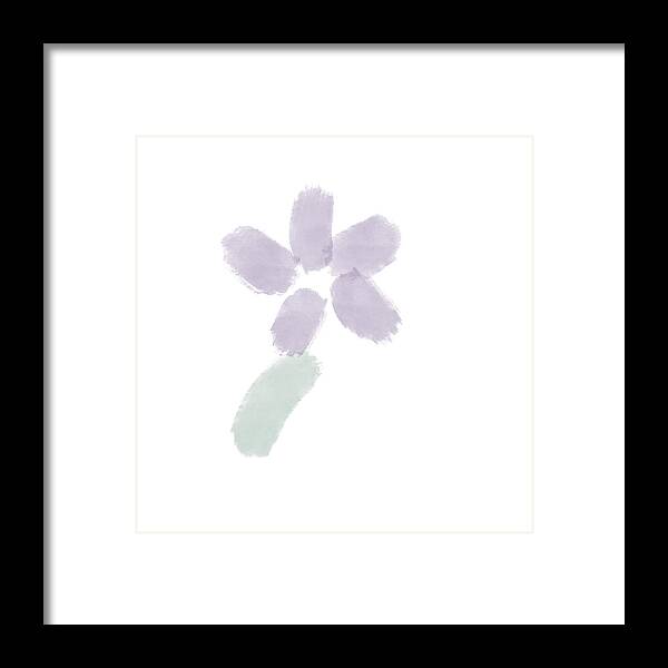  Flower Framed Print featuring the digital art Maeyls 1 - Minimal, Modern - Contemporary Abstract Painting - Purple by Studio Grafiikka
