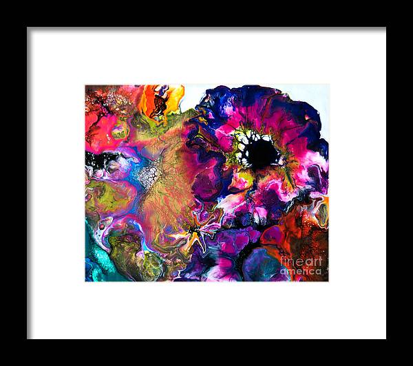 Comellingflowers Framed Print featuring the painting Magic Garden 7891 by Priscilla Batzell Expressionist Art Studio Gallery
