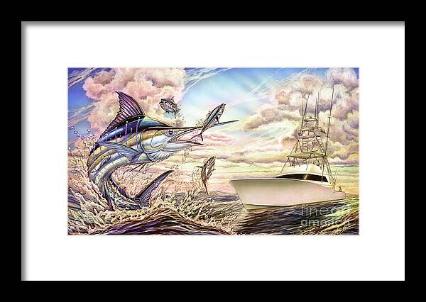 Blue Marlin Framed Print featuring the painting Magic Touch by Terry Fox