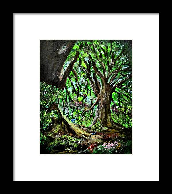 Forest Framed Print featuring the painting Magical Forest by Clyde J Kell